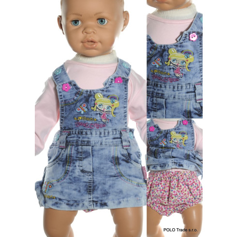 Šaty detské - riflové s nohavičkami