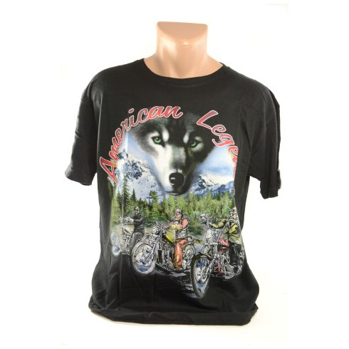 Pánske metalové tričko PoloTrade Vlk a motorkári