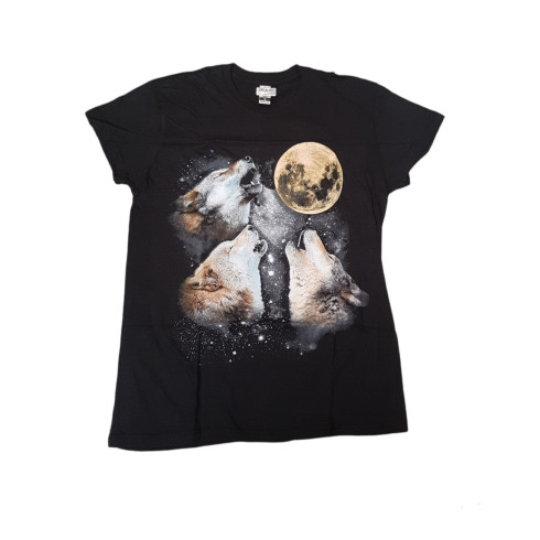 Pánske tričko traja vlci vyjúci na mesiac