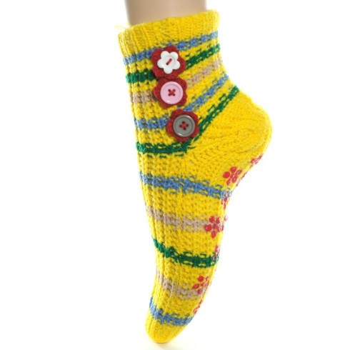 Ponožky - štrikované s ozdobnými gombíkmi