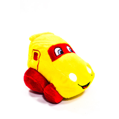 Plyšová hračka - žlté auto 15 cm