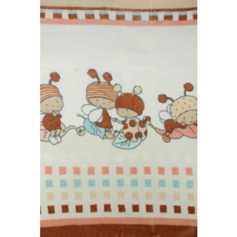 Detská deka lienky a štvorčeky 120x100cm, Mink Tekstil