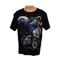 Tričko PoloTrade - vlk s motorkou