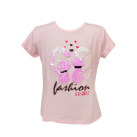 Dievčenské flitrované tričko - mačky