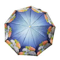 Poloautomatický,vetruodolný dáždnik hortenzie
