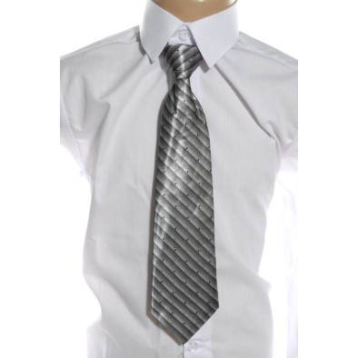 Detská kravata - sivá s pásmi