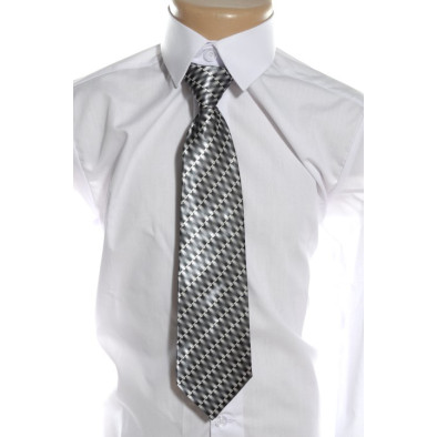 Detská kravata - sivá , štvorce